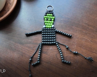 Frankenstein Halloween Beaded Keychain & Bag Charm