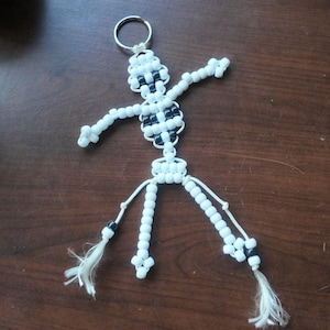 Skeleton Halloween Beaded Keychain & Bag Charm