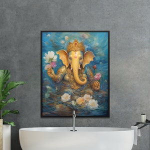Lord Ganesha Digital Wall Art, Ganpati Painting Digital Download Print, Ganesh Wall Home Decor, Instant Download