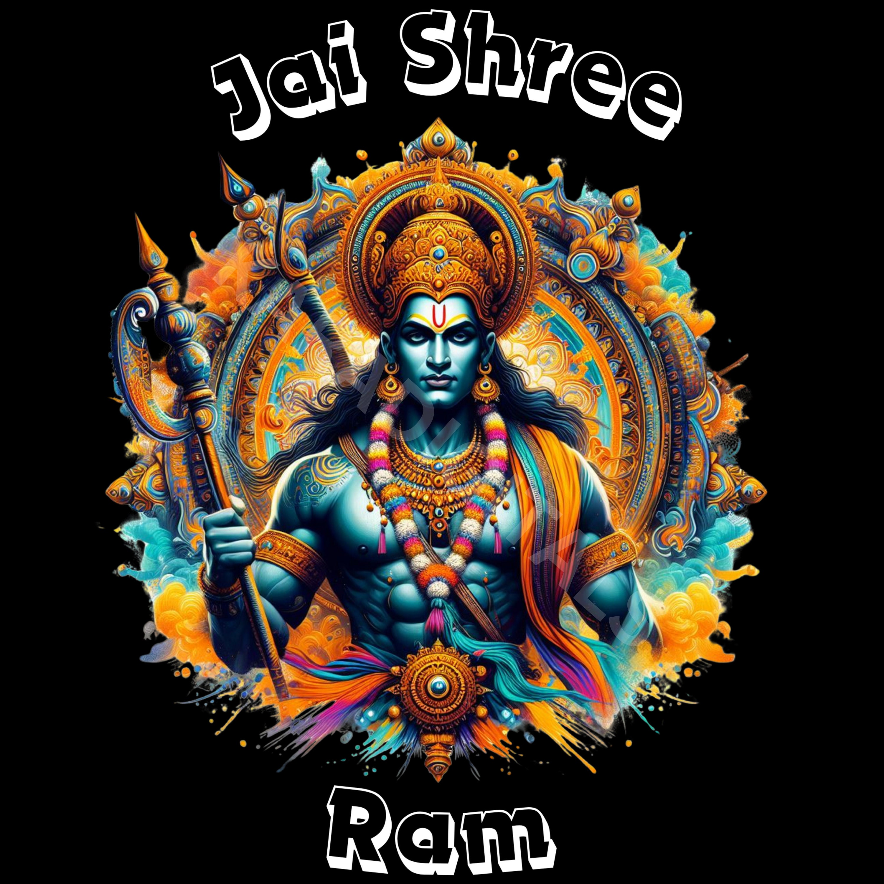 Lord Rama T-shirt Design PNG Spiritual DTF Printables for Religious ...