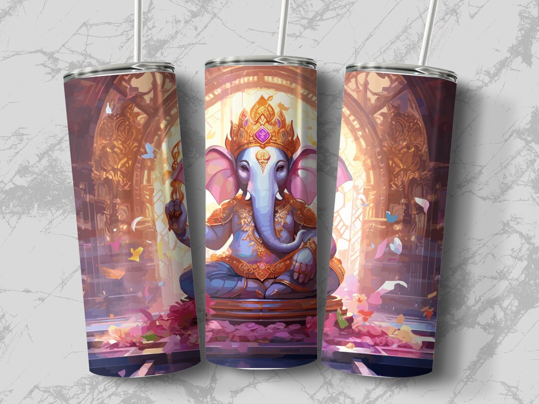 Ganesha Tumbler Wrap, Lord Ganesh Tumbler Designs, Hindi Indian God