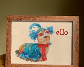Labyrinth Ello Worm Art Print - Movie & Film, Poster