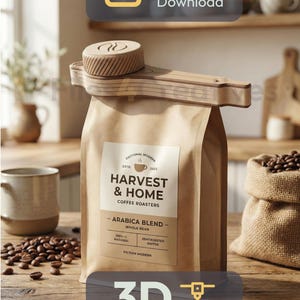 Airtight Food Closure Clip with Screw Cap, Coffee & Snack Packaging Seal - 3D Print STL image 3