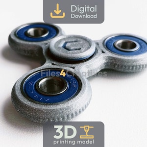 Grip Spinner STL File | 3D Printable Fidget Spinner | Stress Relief Desk Toy Digital Download | DIY Quiet Spin Gadget