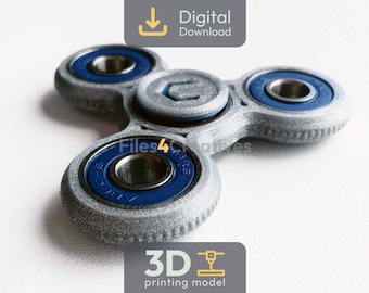 Grip Spinner STL File | 3D Printable Fidget Spinner | Stress Relief Desk Toy Digital Download | DIY Quiet Spin Gadget