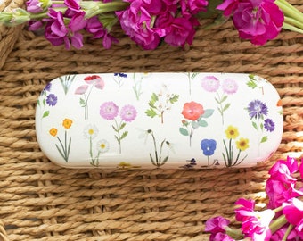 Wildflower | Painterly Floral Hard Shell Glasses Case & Microfibre Lens Cleaning Cloth