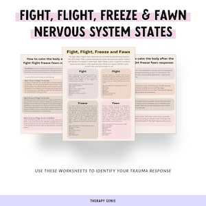 Nervous System States Fight Flight Freeze and Fawn Educational Instant ...