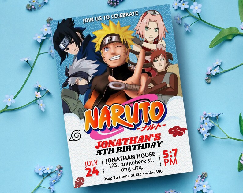 Editable Manga Anime Birthday Invitation Boys Manga Party - Etsy