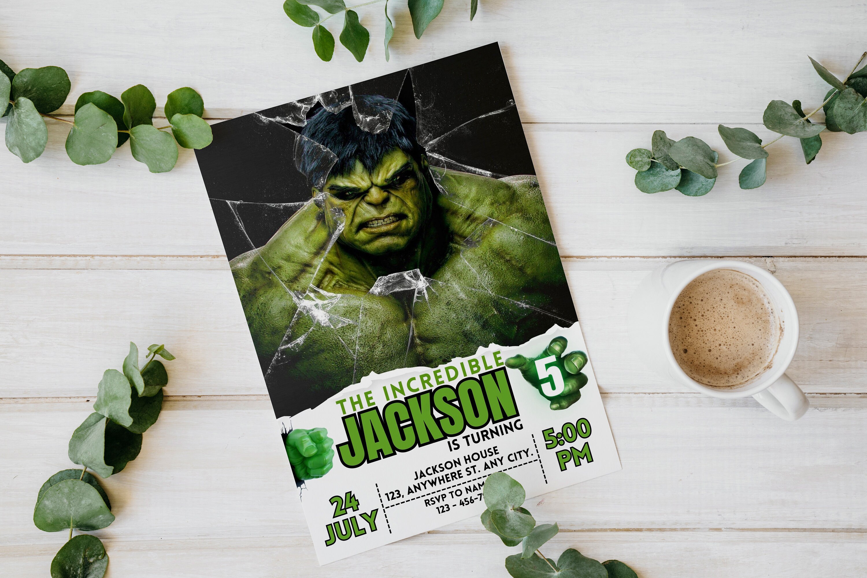 Editable Hulk Birthday Invitation Hulk Party Invitation Angry Hulk