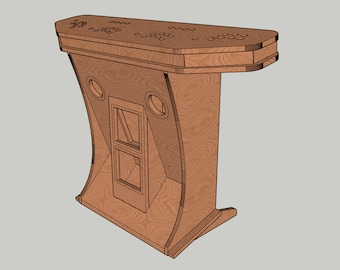 Stand Arcade 4 players without trackball, CNC milling, DXF plans for 18 mm wooden boards, template