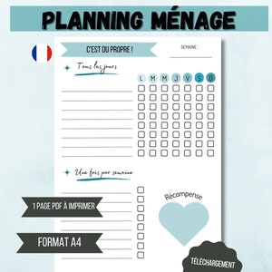 Planning ménage maison -  France