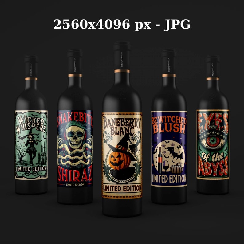 Halloween Wine Label Clipart: Vintage Gothic Designs (30 JPG) - Etsy