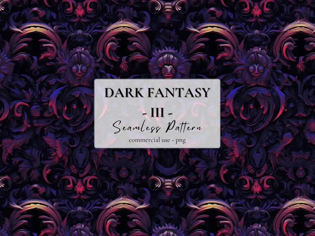 Dark Fantasy III Seamless Pattern - PNG Digital Download Seamless ...