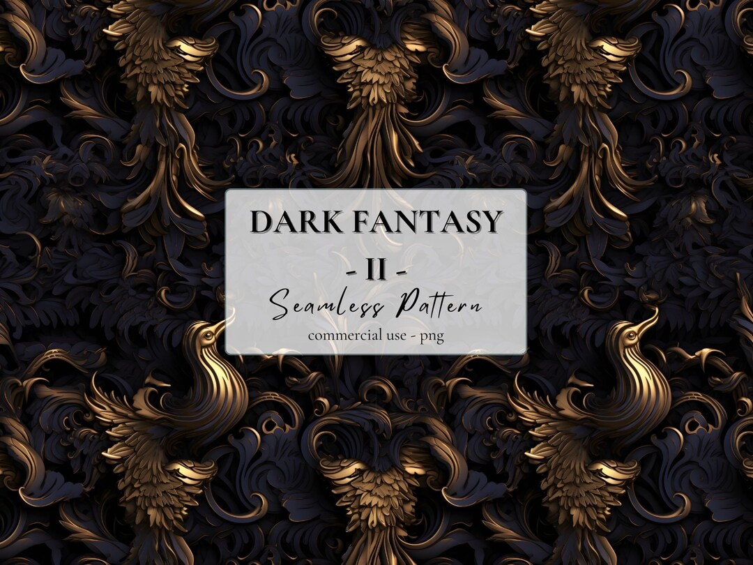 Dark Fantasy II Seamless Pattern - PNG Digital Download Seamless ...