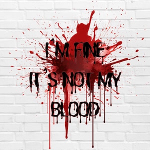 Sweat à Capuche Halloween 'I'm Fine Bloody Funny' - Homme/Femme, Coupe Classique, Pour Déguisement Ou Look Casual