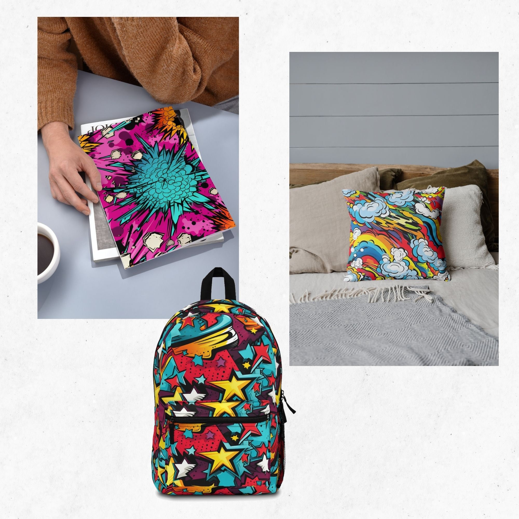 90s Comic Book Pattern Bundle: Retro Sublimation Print (PNG) - Etsy