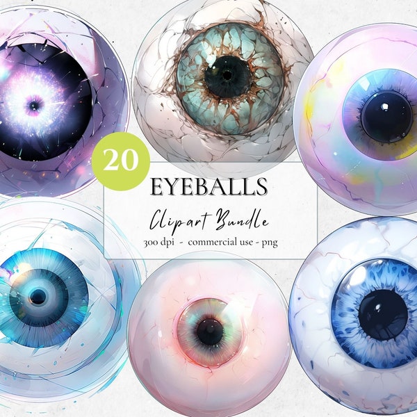 Eyeballs Clipart Bundle Eyeball Wall Art Halloween Image Eye Ball Instagram Highlight Icon Eyeball Sticker Digital Download Human Eye PNG