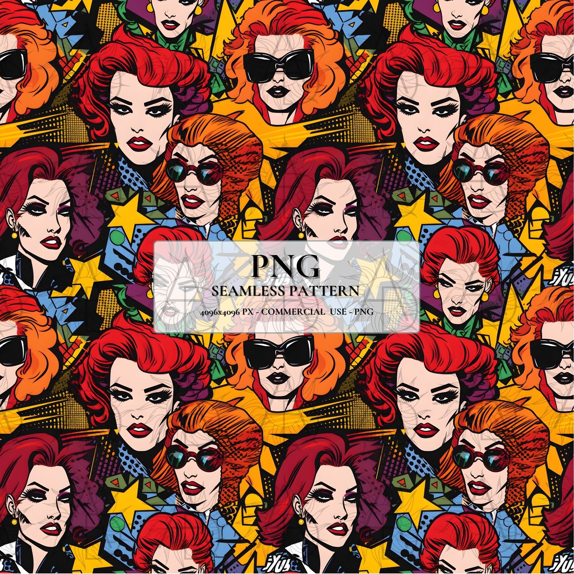 90s Comic Book Pattern Bundle: Retro Sublimation Print (PNG) - Etsy