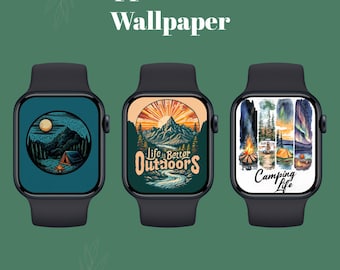 Adventure Watch Face Bundle, Nature Smartwatch Wallpaper, Hiking, Camping, Outdoors Digital Download , Camping Watchface, Outdoor Smartwatch