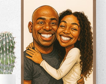 Benutzerdefinierte Karikatur Porträt - personalisiertes Cartoon Familien- oder Paarporträt, digitale Illustration, einzigartiges Geschenk