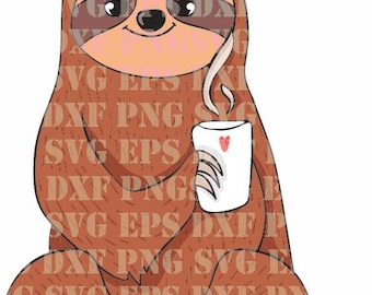 Wydruk z leniwcem na kubku do kawy – urocza, przytulna sztuka ścienna (do pobrania w wersji cyfrowej)