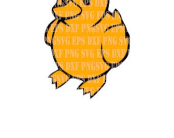 Zabawna żółto-biała kaczka svg, eps, dxf, png