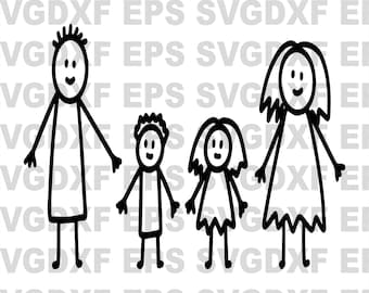 Rodzina postaci patyczków SVG, PNG, Clipart