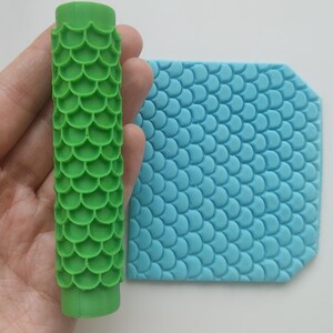 Polymer Clay Texture Roller, Fish Scale Mermaid Scale Tool (Digital Download)