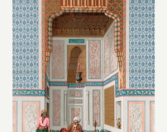 Arabic family lithograph plate no. 1 and 2, Emile Prisses d Avennes, La Decoration Arabe.  Jigsaw Puzzle