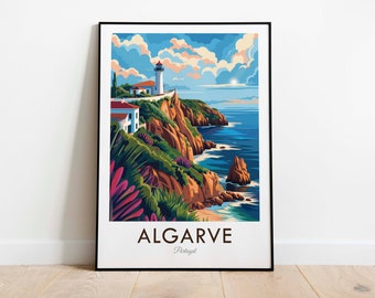 Algarve, Portugal, Vintage Style Travel Print, Wall Art, Home Decor, Wall Hanging, Art Lover, Gift Decor