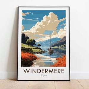 Lake Windermere, Lake District, Cumbria, Vintage Style Travel Print, Wall Art, Home Decor, Wall Hanging, Art Lover, Gift Decor