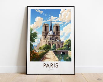 Vintage Japan Bin Kashiwa Print Paris Naïf Notre Dame Et Les Quais
