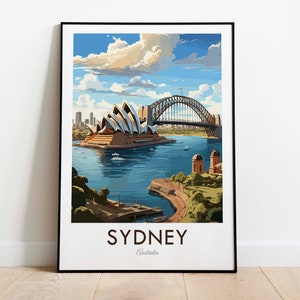Sydney Australia Vintage Travel Poster: Archival Matte Art Print
