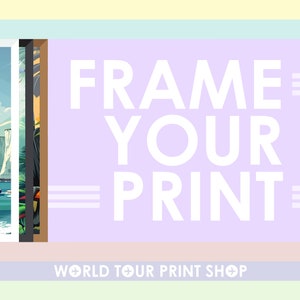 a picture of a boat in the ocean with the words frame your print