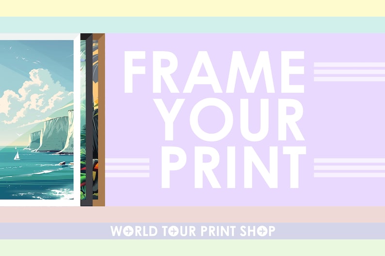 a picture of a boat in the ocean with the words frame your print