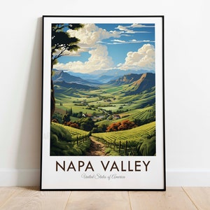 Napa Valley, Vintage Style Travel Print, Wall Art, Home Decor, Wall Hanging, Art Lover, Gift Decor