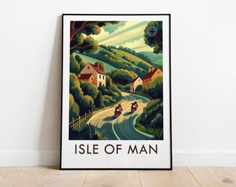 Isle of Man, Vintage Style Travel Print, Wall Art, Home Decor, Wall Hanging, Art Lover, Gift Decor