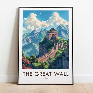 China, The Great Wall of China, Vintage Style Travel Print, Wall Art, Home Decor, Wall Hanging, Art Lover, Gift Decor