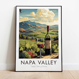 Napa Valley, Vintage Style Travel Print, Wall Art, Home Decor, Wall Hanging, Art Lover, Gift Decor