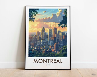 Montreal, Canada, Vintage Style Travel Print, Wall Art, Home Decor, Wall Hanging, Art Lover, Gift Decor