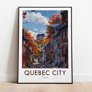 Qubebe City, Kanada, Vintage Stil Reise Druck, Wand Kunst, Wohnkultur, Wandbehang, Kunstliebhaber, Geschenk Dekor