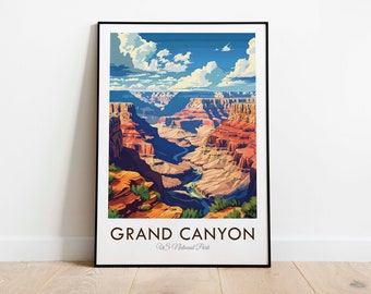 Grand Canyon National Park, USA, Vintage Style Travel Print, Wall Art, Home Decor, Wall Hanging, Art Lover, Gift Decor