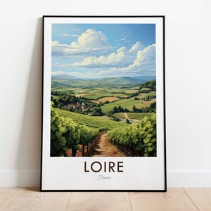 Loire, Impressão de viagem estilo vintage, Arte de parede, Decoração para casa, Tapeçaria de parede, Amante da arte, Decoração de presente
