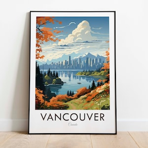 Vancouver, Vintage Style Travel Print, Wall Art, Home Decor, Wall Hanging, Art Lover, Gift Decor