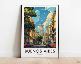 Buenos Aires Vintage Travel Print: Argentina Wall Art