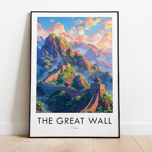 China, The Great Wall of China, Vintage Style Travel Print, Wall Art, Home Decor, Wall Hanging, Art Lover, Gift Decor