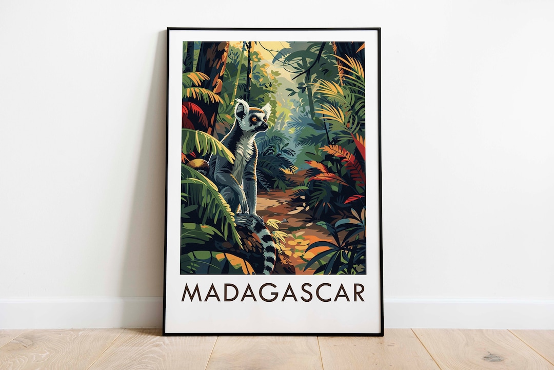 Madagascar, Vintage Style Travel Print, Wall Art, Home Decor, Wall ...
