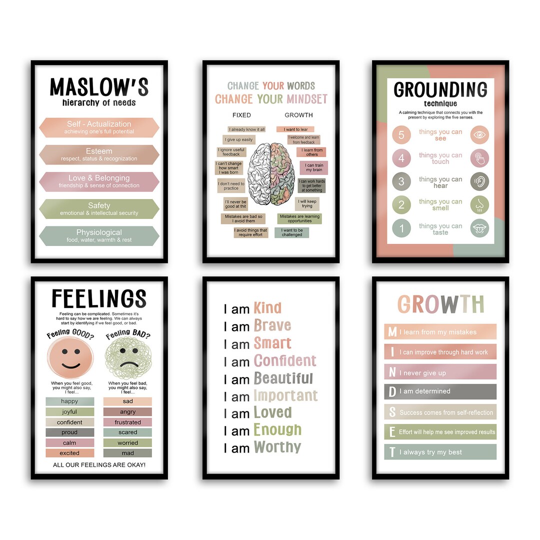 School Counselor Office Wall Art Decor Mental Health Digital Etsy