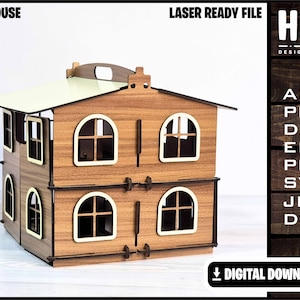 Doll House, Girl House, playhouse gift SVG Ai DXF DWG, Fully Customizable, Lasercut ready, Digital Download only