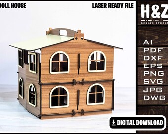 Doll House, Girl House, playhouse gift SVG Ai DXF DWG, Fully Customizable, Lasercut ready, Digital Download only